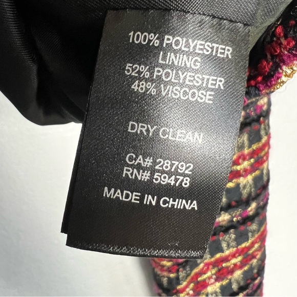 House of Harlow 1960 tweed multicolored gold tone button blazer jacket size M - Picture 6 of 7